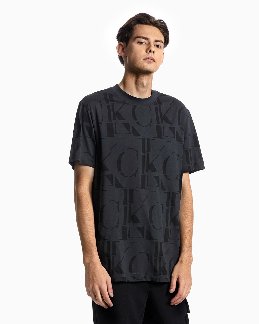 ALL OVER LOGO PRINT TEE, Logo Aop Ck Black, hi-res