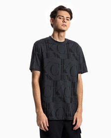 ALL OVER LOGO PRINT TEE, Logo Aop Ck Black, hi-res