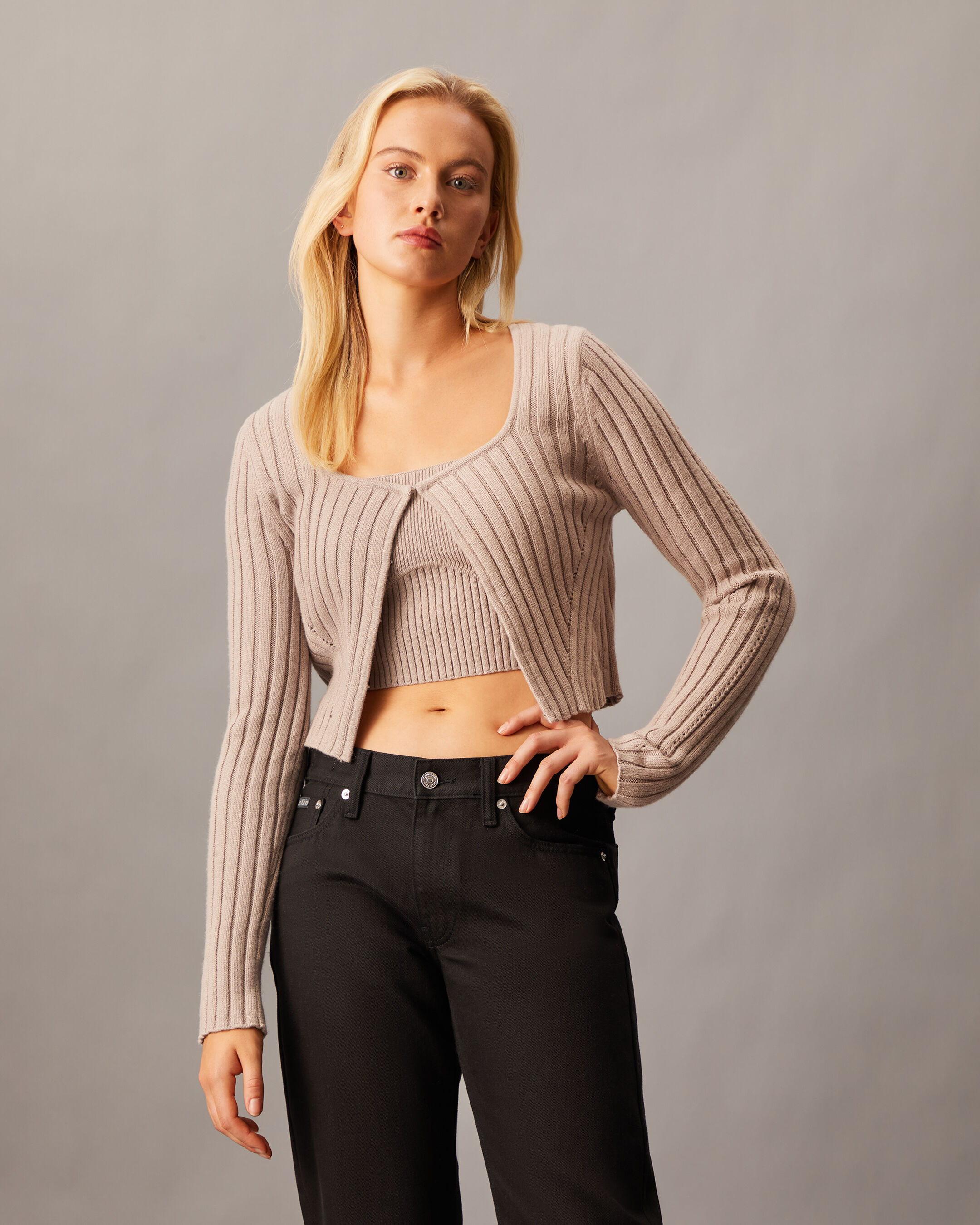 2 in 1 Cashmere Blend Set grey Calvin Klein Hong Kong