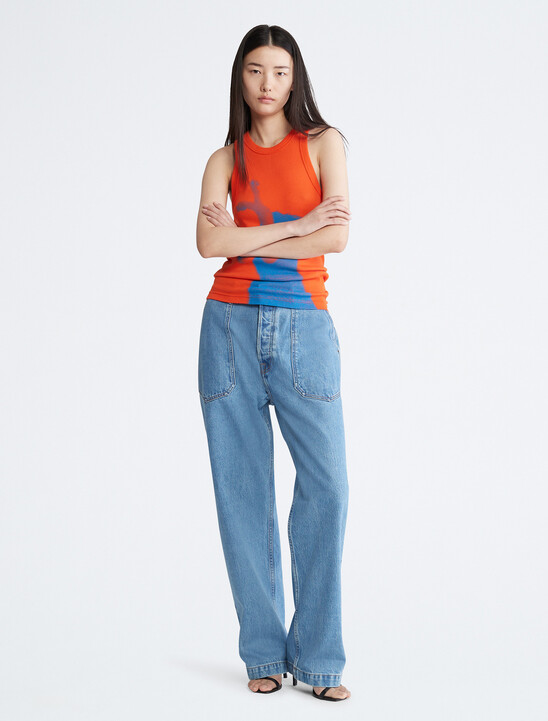 Standards Ribbed Twirl Graphic Tank Top