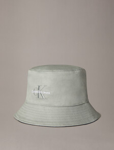 Monogram Twill Cotton Bucket Hat, Slate Gray/Black, hi-res