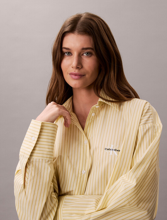 Cropped Cotton Poplin Pyjama Top