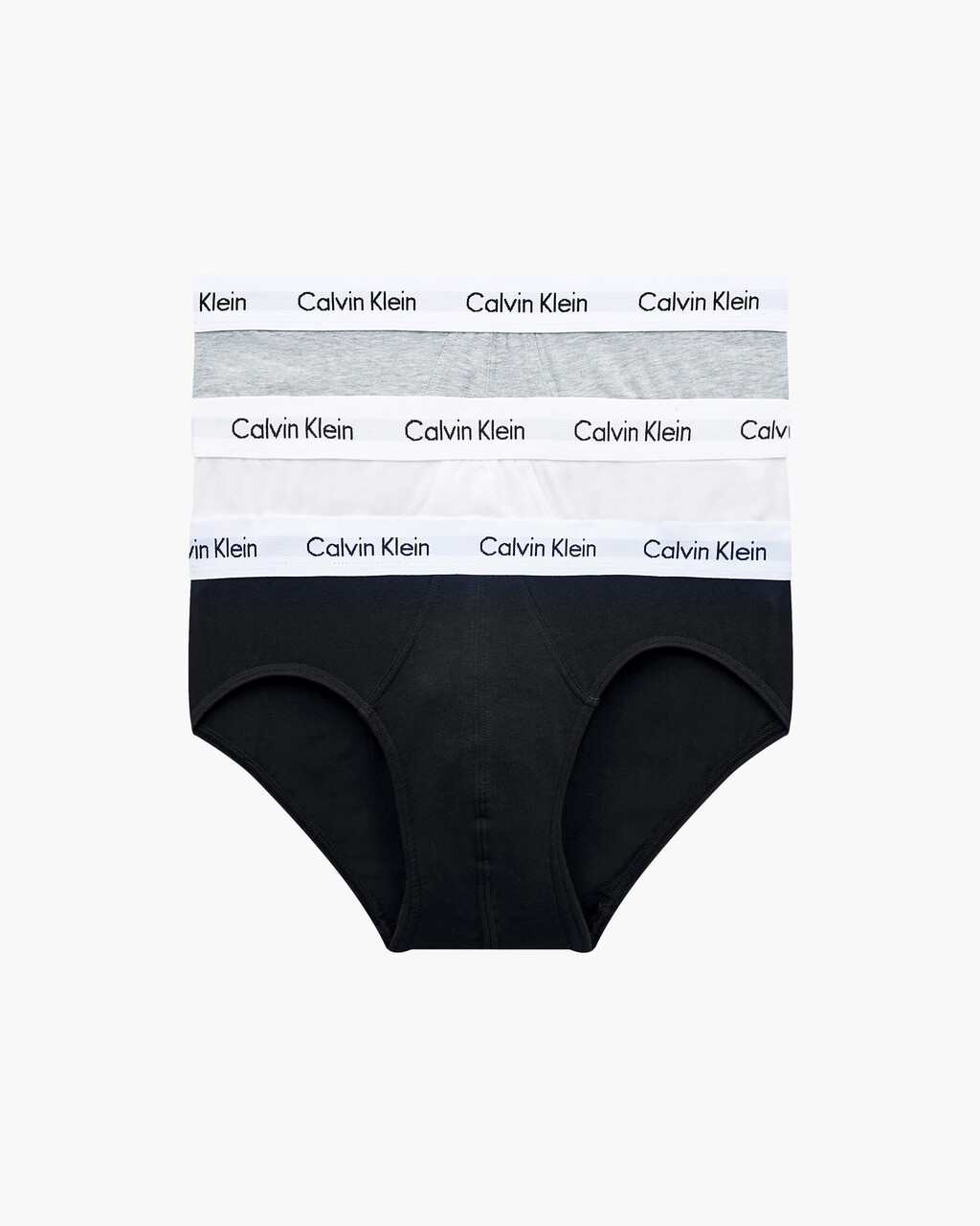 Cottons Stretch 低腰三角褲(3件組), 1 Black/ 1 Grey Heather/ 1 White, hi-res