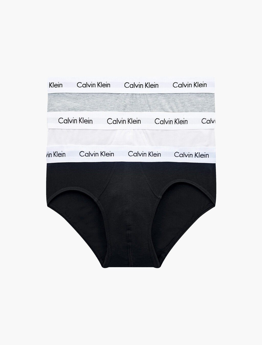 Cottons Stretch 低腰三角褲(3件組), 1 Black/ 1 White/ 1 Grey Heather, hi-res