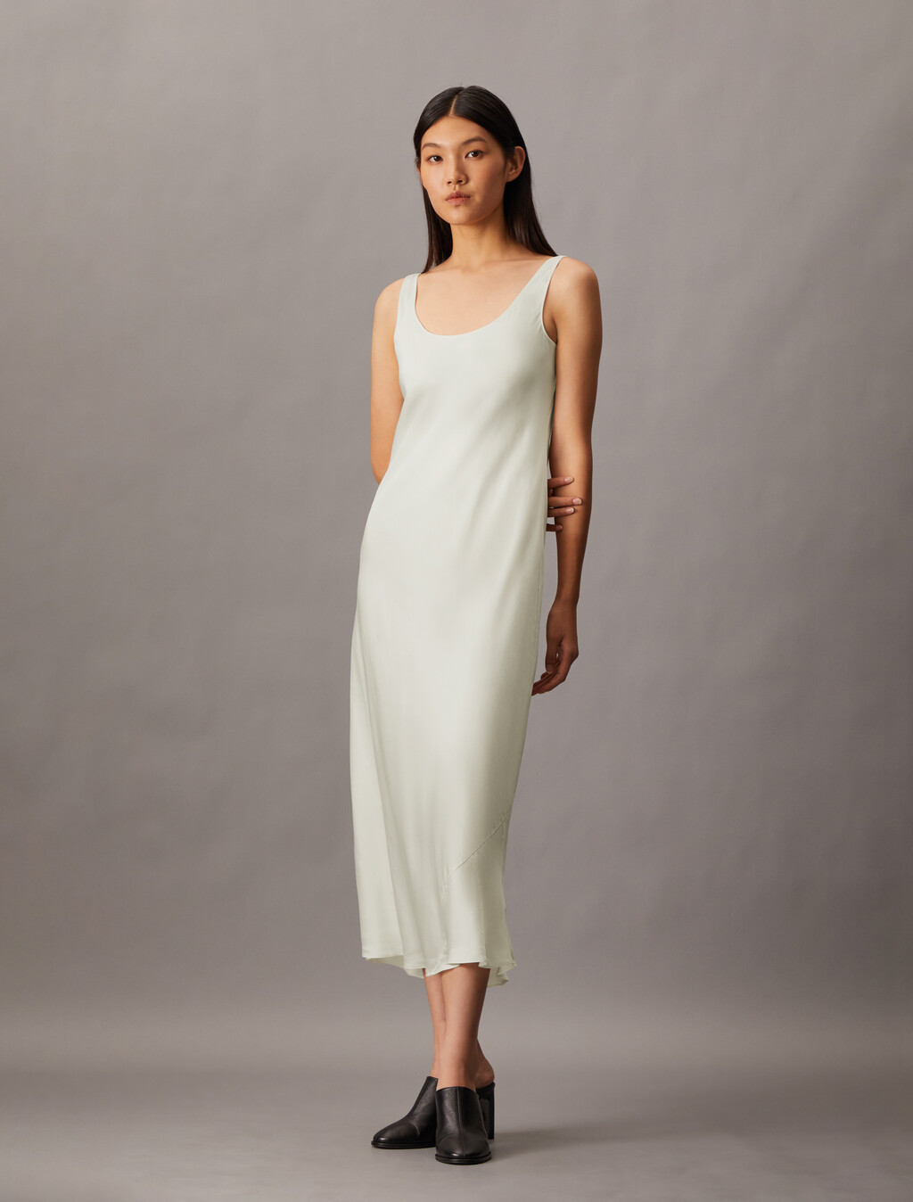Hero Viscose Satin Slip Dress, Vanilla Ice, hi-res