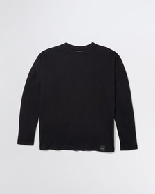 STANDARDS COMPACT COTTON LONG SLEEVE TEE, BLACK BEAUTY-00, hi-res