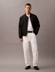 Calvin Logo 圓領上衣, Brilliant White, hi-res