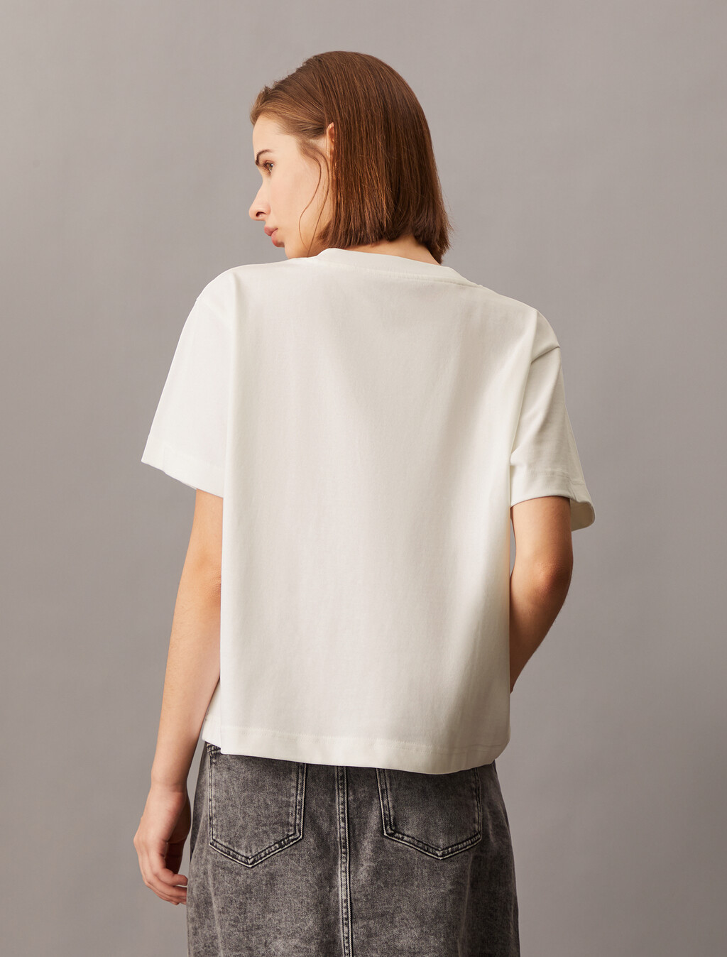 Monogram Embroidery Tee, Bright White, hi-res
