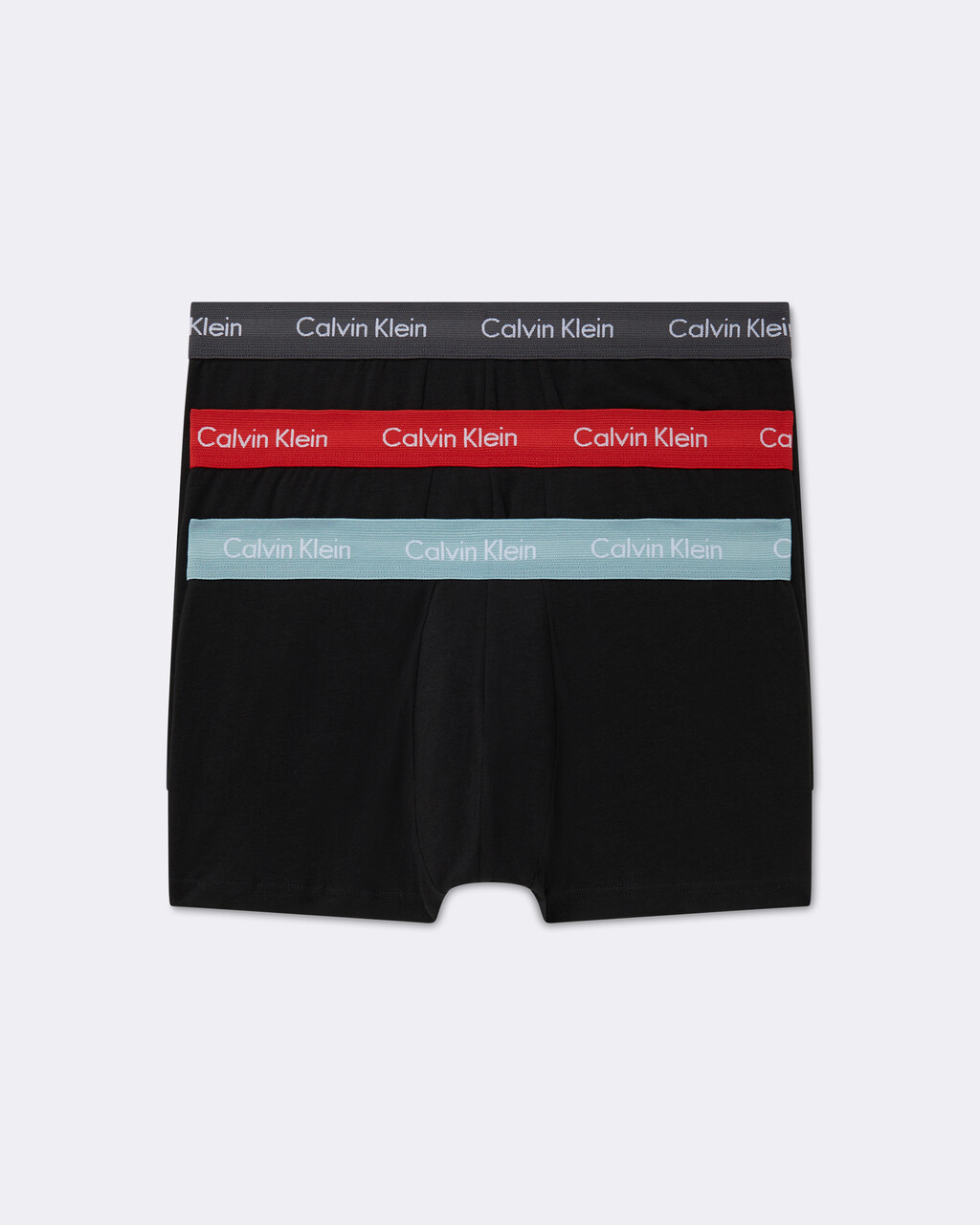 Cotton Stretch 3 Pack Low Rise Trunk, BLK/POMPIAN RED, hi-res