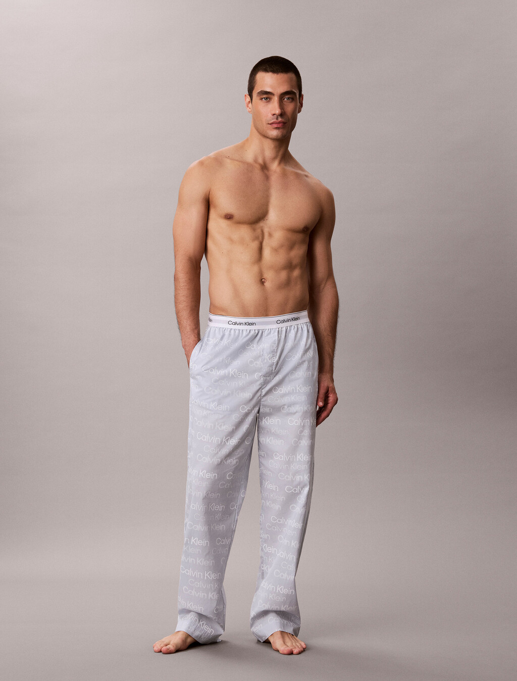 Cotton Poplin Sleep Pants, 21691 Sequin Logo Plein Air, hi-res