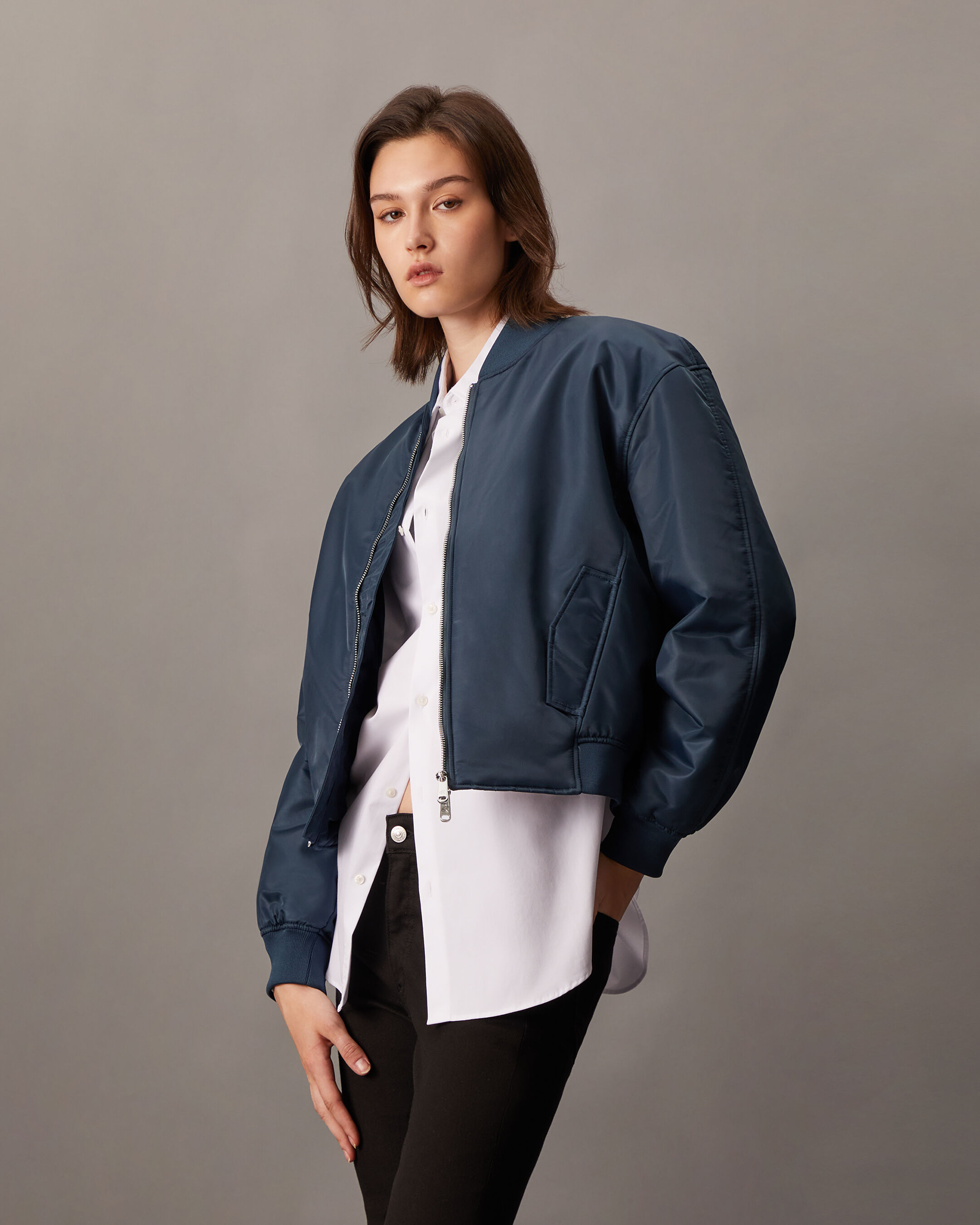 Nylon biker jacket online