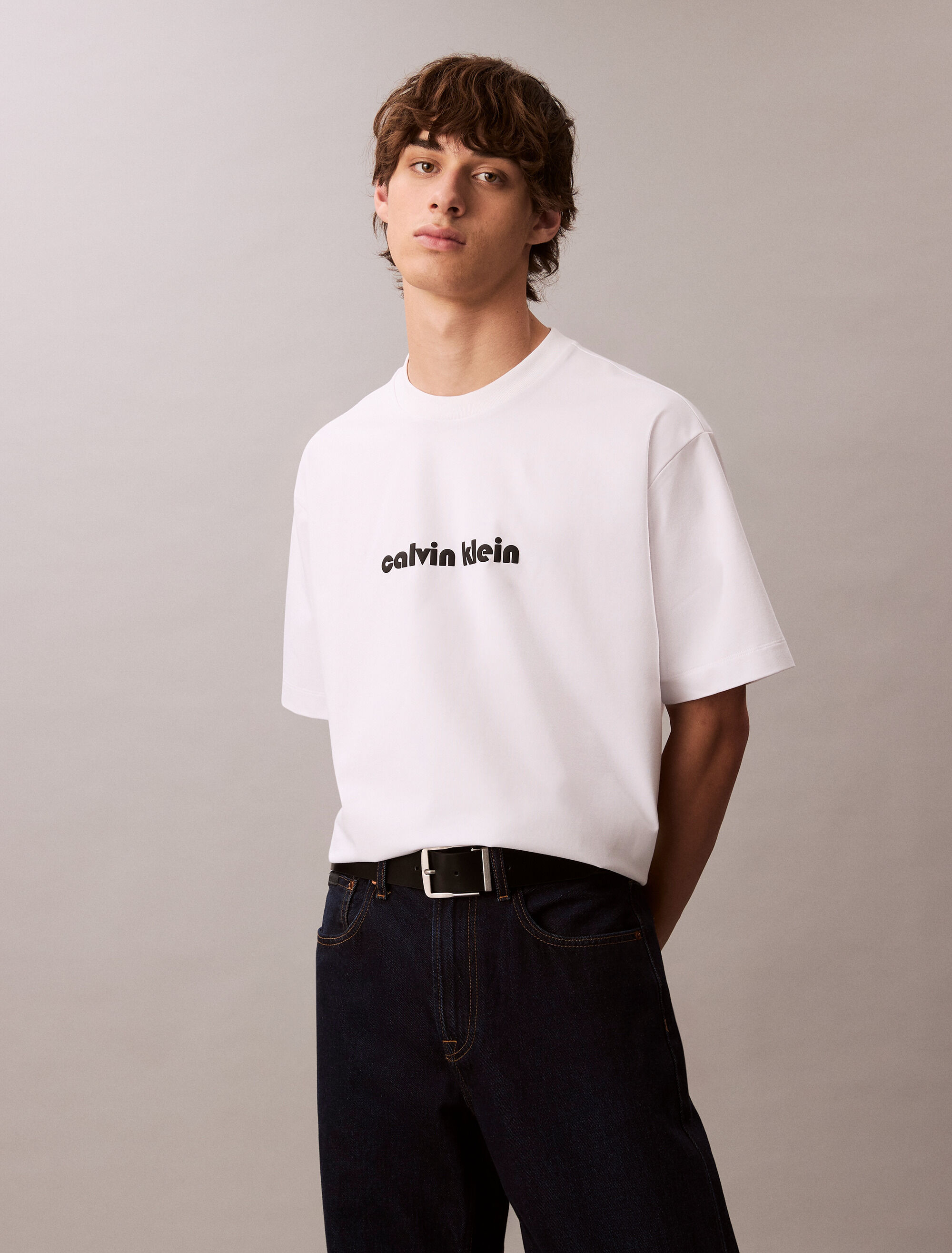 Cooling Jersey Relaxed Logo Tee | white | Calvin Klein Hong Kong