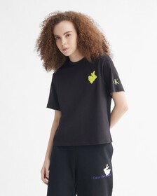 兔年特別版植絨貼飾 T 裇, CK BLACK, hi-res