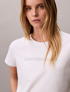 經典標誌修身 T 恤, Brilliant White, hi-res