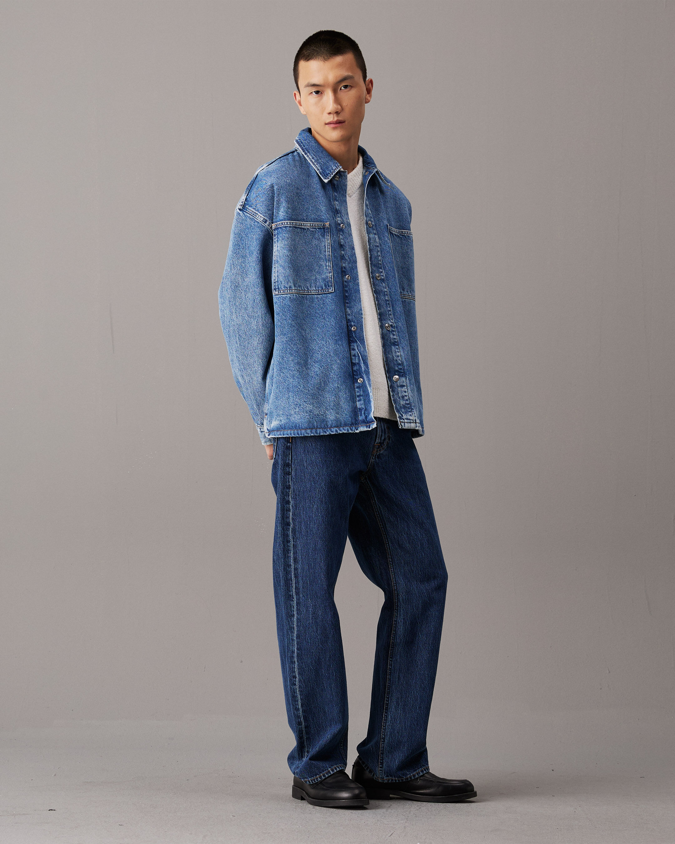 Oversized Denim Shirt Jacket | blue | Calvin Klein Hong Kong