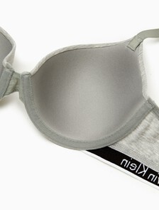 Icon Cotton Lightly Lined Demi Bra, Grey Heather, hi-res