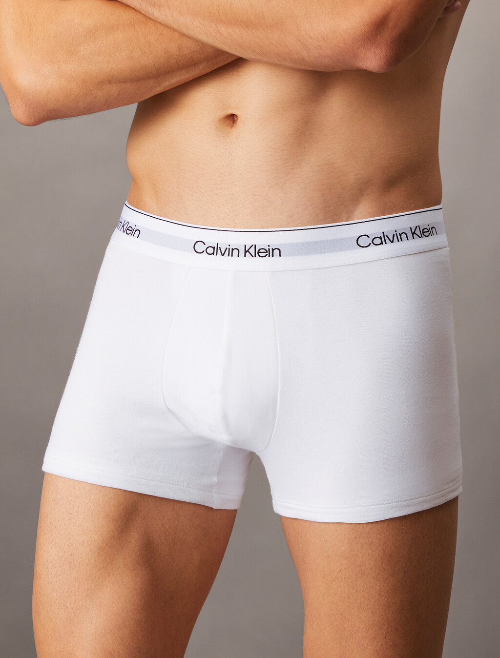 Icon Cotton 棉質彈力平口內褲 2 件套組, White, hi-res