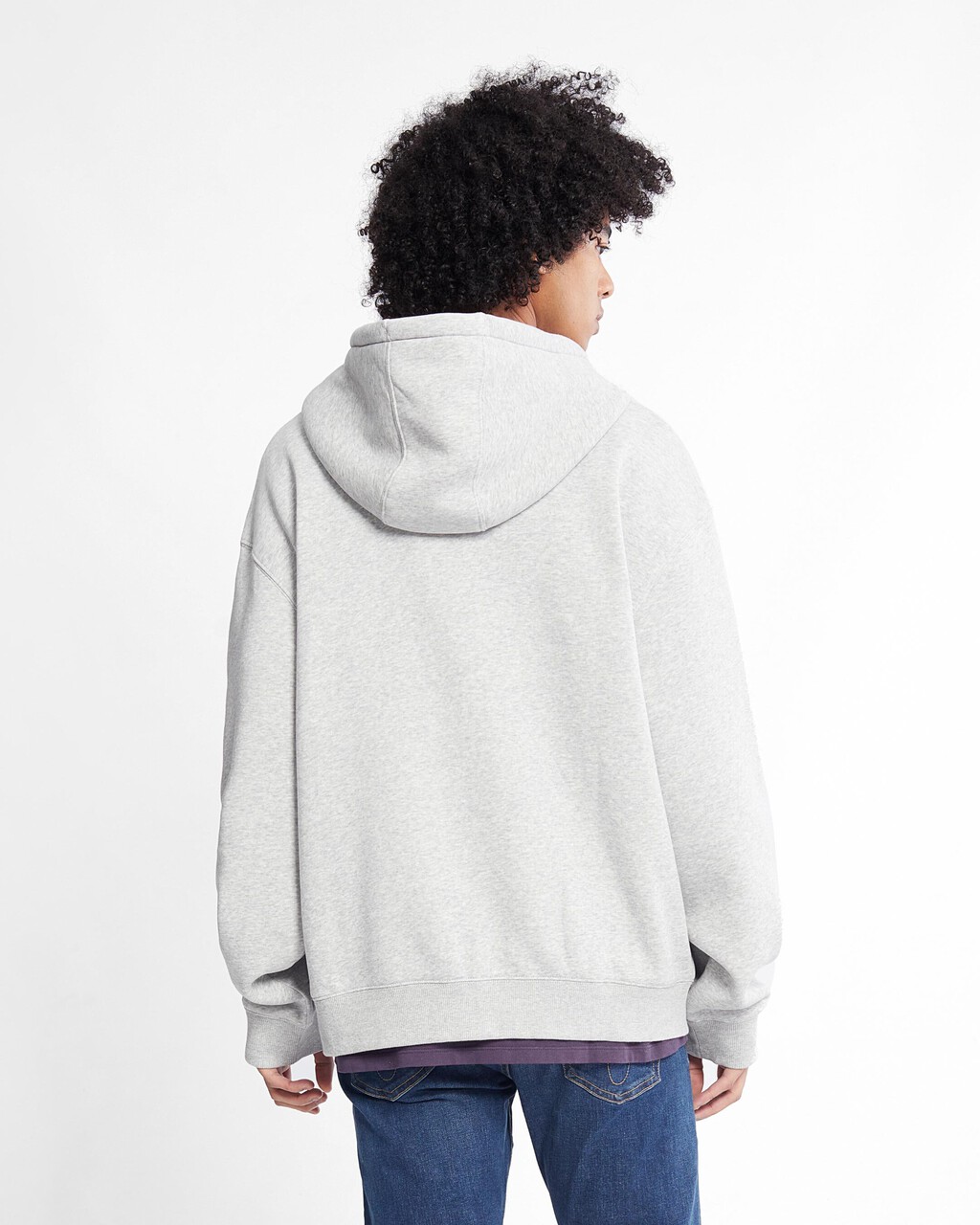 Monogram Zip Up Hoodie, LT GREY HEATHER, hi-res