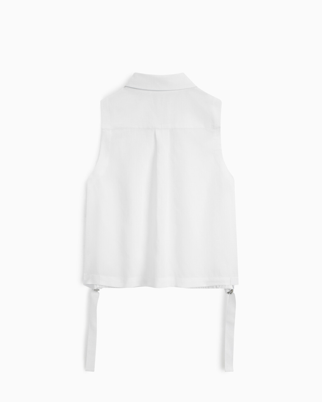 Summer Textures 側帶無袖裇衫, Bright White, hi-res