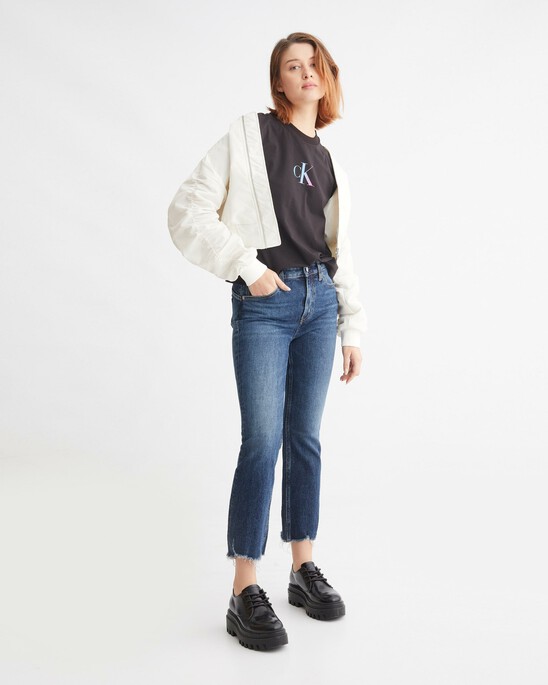 ITALIAN DENIM HIGH RISE SLIM BOOT ANKLE JEANS
