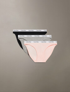 Carousel 羅紋針織比基尼內褲 3 件套組, BLACK / GREY HTR / WHISPER PEACH, hi-res