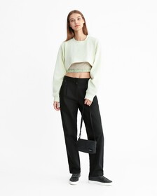 Pleated Straight Chinos, Ck Black, hi-res