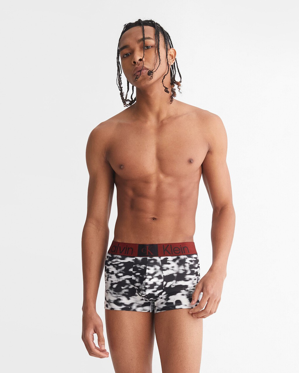 CALVIN KLEIN 1996 LOW RISE TRUNKS, BLUR FLORAL_BLACK, hi-res