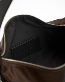 尼龍鏈條單肩包 28 公分, DARK CHESTNUT, hi-res