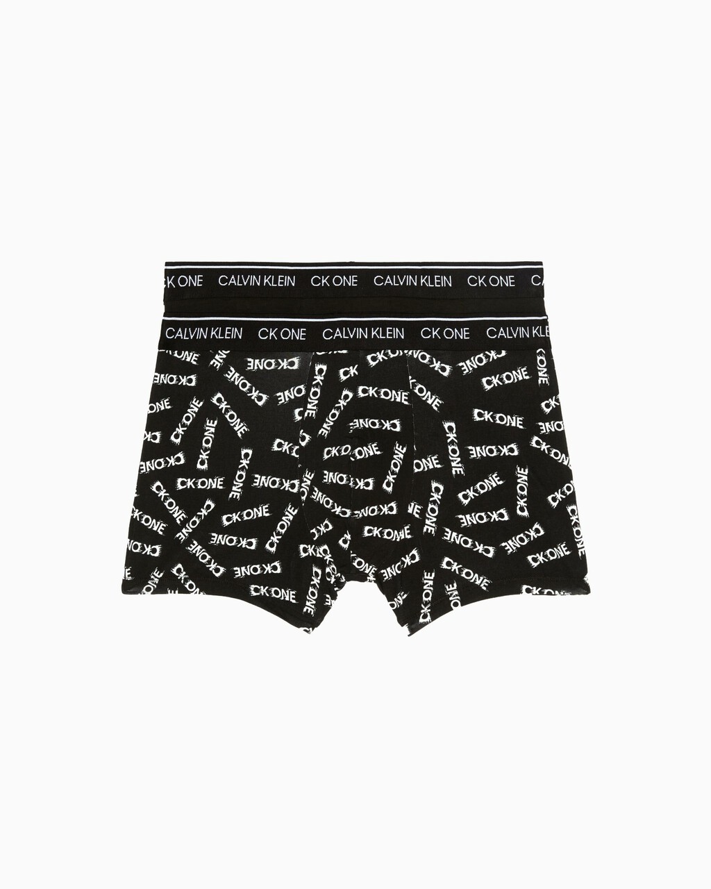 CK One Cotton 低腰貼身四角褲（2 件組）, Black Inked Logo Print Black, hi-res