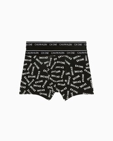 CK One Cotton 低腰貼身四角褲（2 件組）, Black Inked Logo Print Black, hi-res