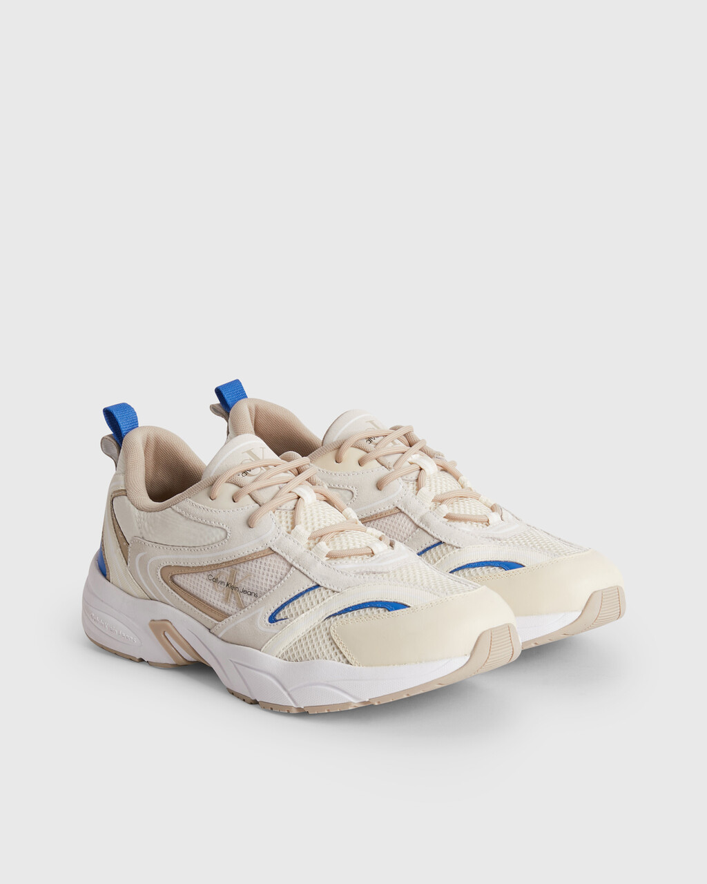 SUEDE AND MESH TRAINERS, Creamy White/Merino, hi-res