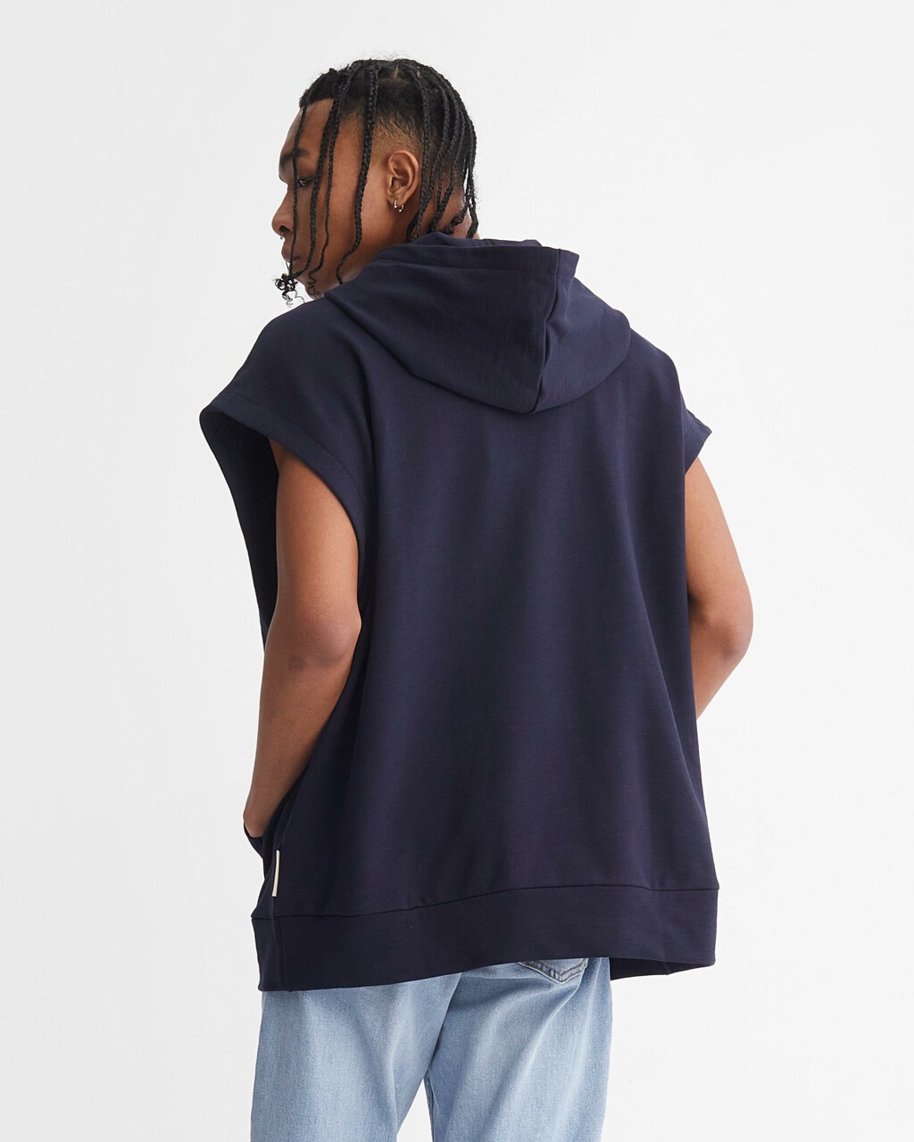 KHAKIS SLEEVELESS HOODIE, Dark Sapphire, hi-res