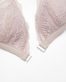 Lace Lightly Lined Triangle Bra, Gray Rose, hi-res