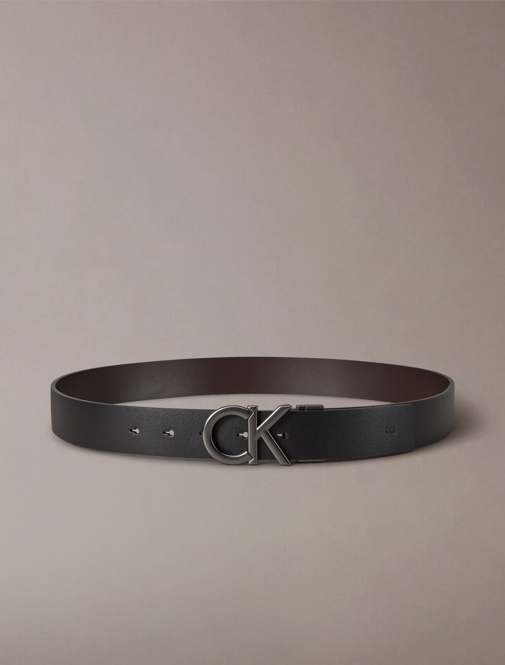 Monogram Plaque Belt 35mm, BLACK TX/ BROWN, hi-res