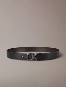Monogram Plaque Belt 35mm, BLACK TX/ BROWN, hi-res