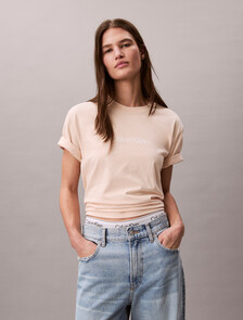 Relaxed Standard Logo Crewneck Tee, Mother Of Pearl, hi-res