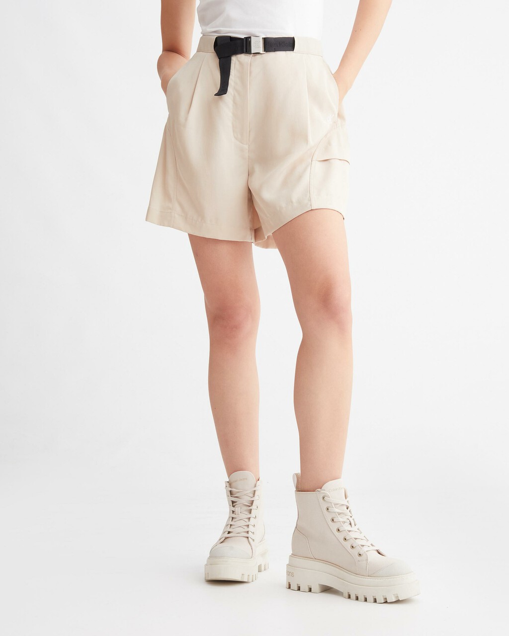MODERN UTILITY 工裝腰帶短褲, Classic Beige, hi-res