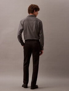 Slim Wool Gabardine Trouser, Charcoal Heather, hi-res