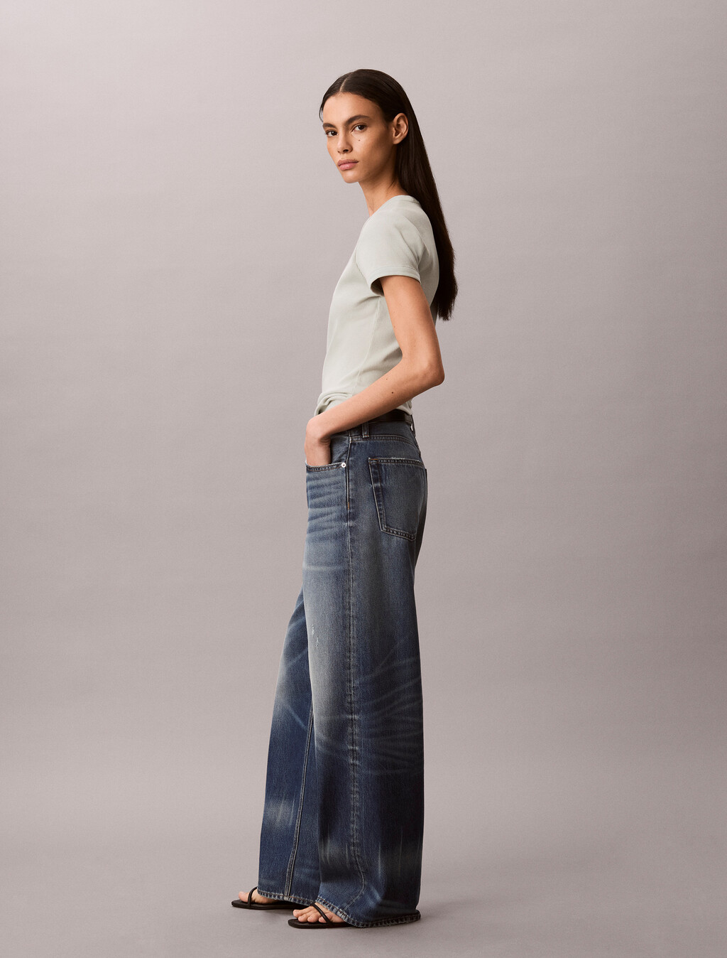 Slim Ribbed Cotton Logo T-shirt, Pale Meadow, hi-res