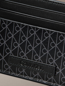Allover Monogram Logo Card Holder, Black, hi-res