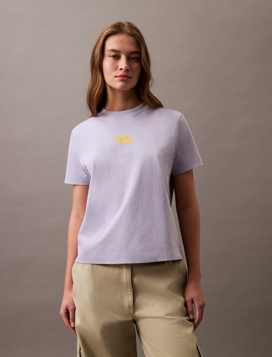 Flocked Logo Crewneck Tee
