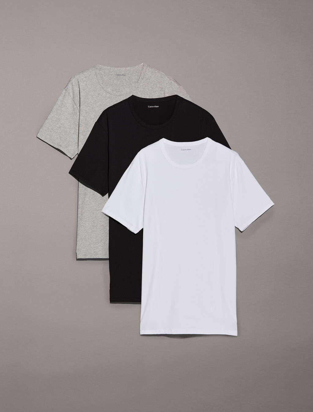 3 件套組彈力棉質圓領 T 恤, BLACK/GREY HEATHER/WHITE, hi-res