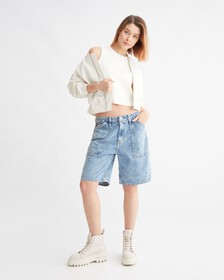 RECONSIDERED 90 年代直筒工裝短褲, Denim Light, hi-res