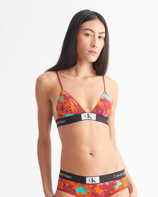 Calvin Klein 1996 Lightly Lined Triangle Bra, TEMPERATURE PRINT+FRESH PEPPERMINT, hi-res