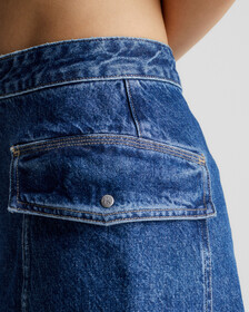 再造牛仔工裝半身裙, Denim Medium, hi-res