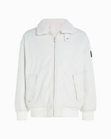 Reversible Sherpa Bomber Jacket, Ivory, hi-res