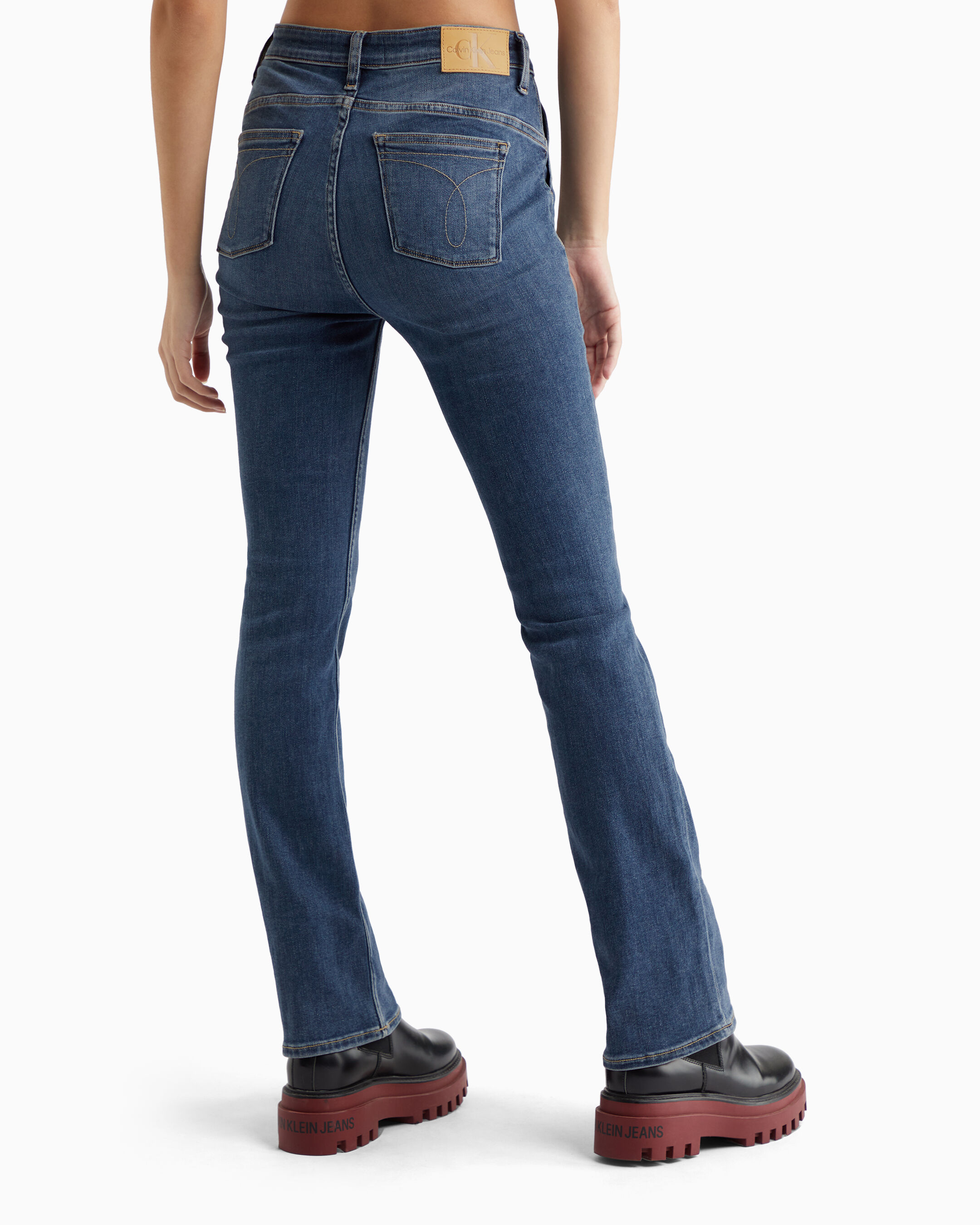 Italian Denim High Rise Body Slim Bootcut Jeans blue Calvin