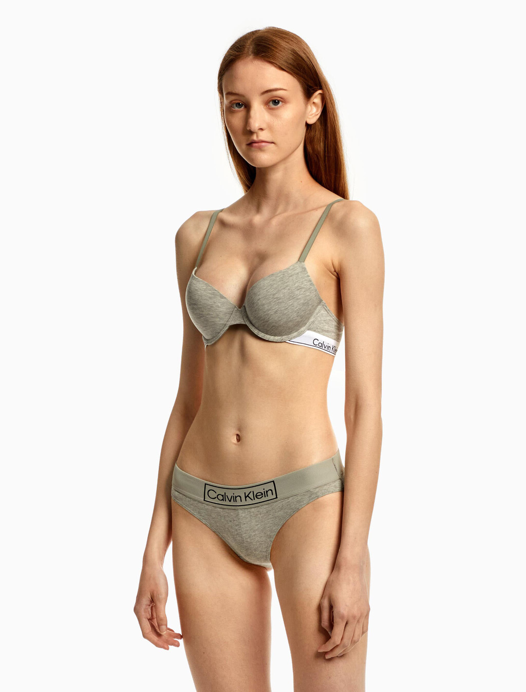 Icon Cotton Lightly Lined Demi Bra, Grey Heather, hi-res