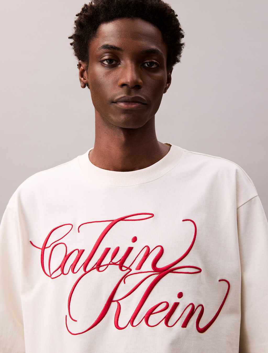 Cotton Relaxed Embroidered Graphic Tee, Snow White, hi-res