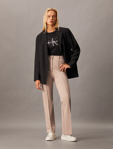 High Rise Flare Milano Pants, Goat, hi-res